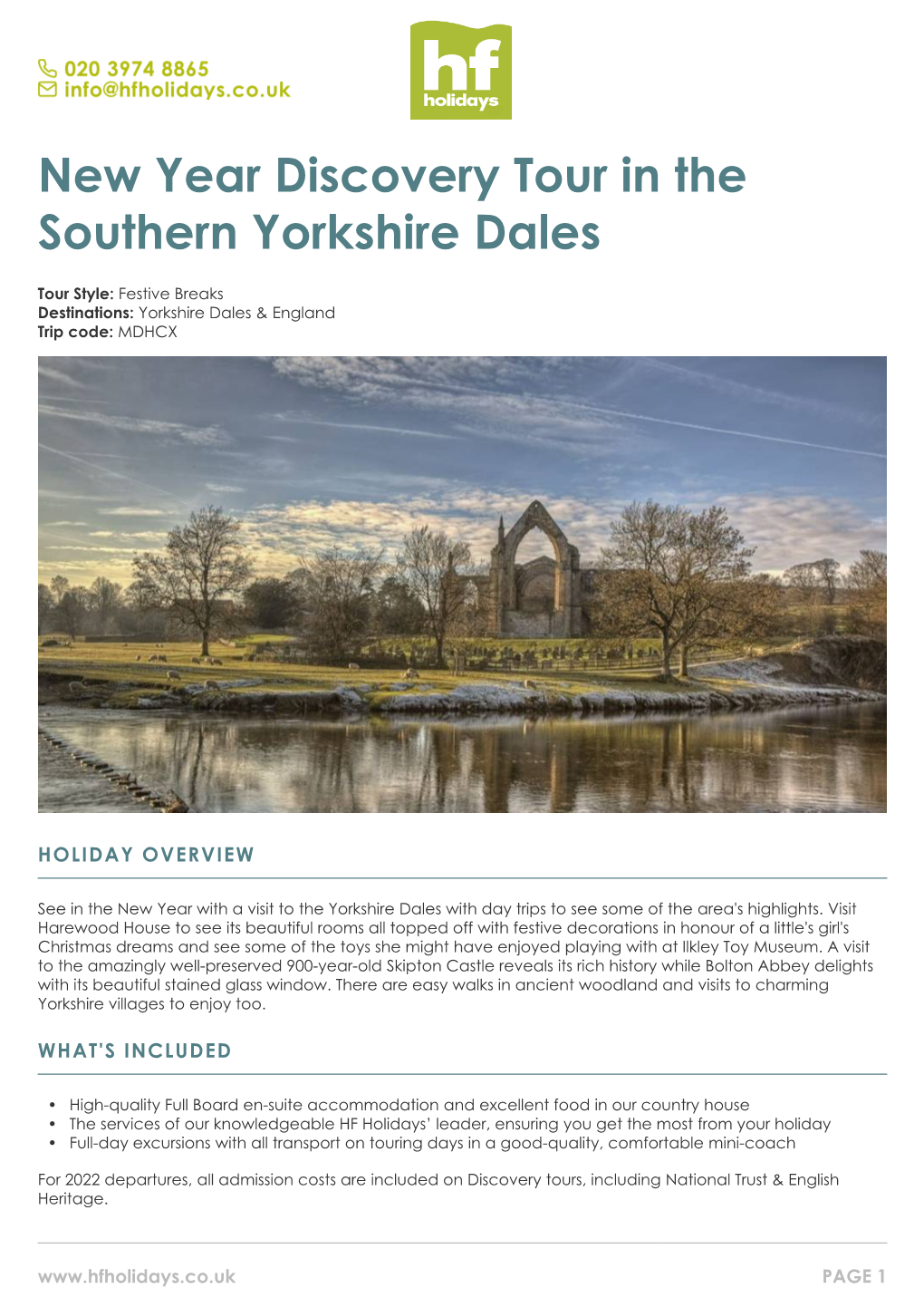 New Year Discovery Tour in the Southern Yorkshire Dales