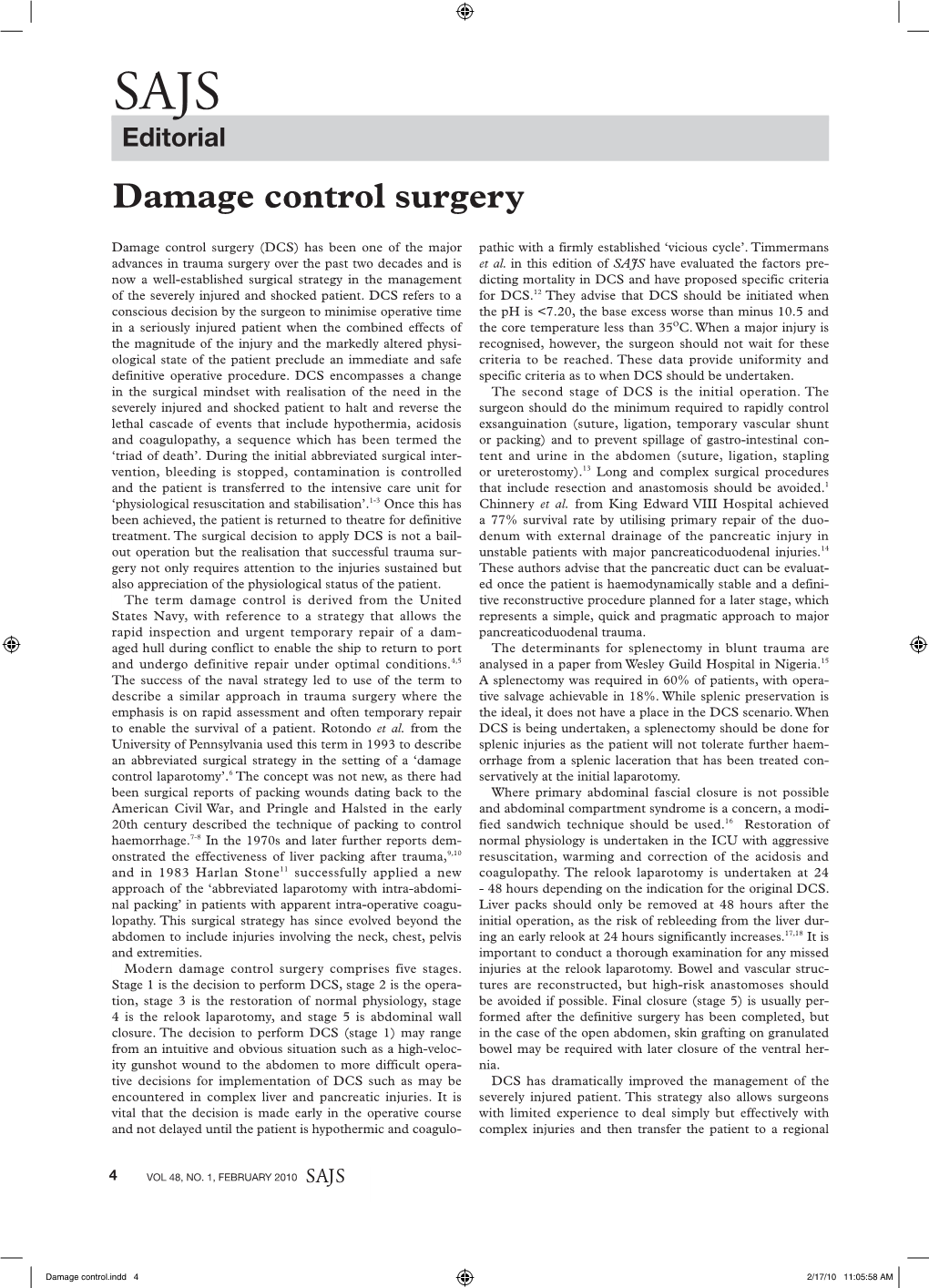 Damage Control Surgery