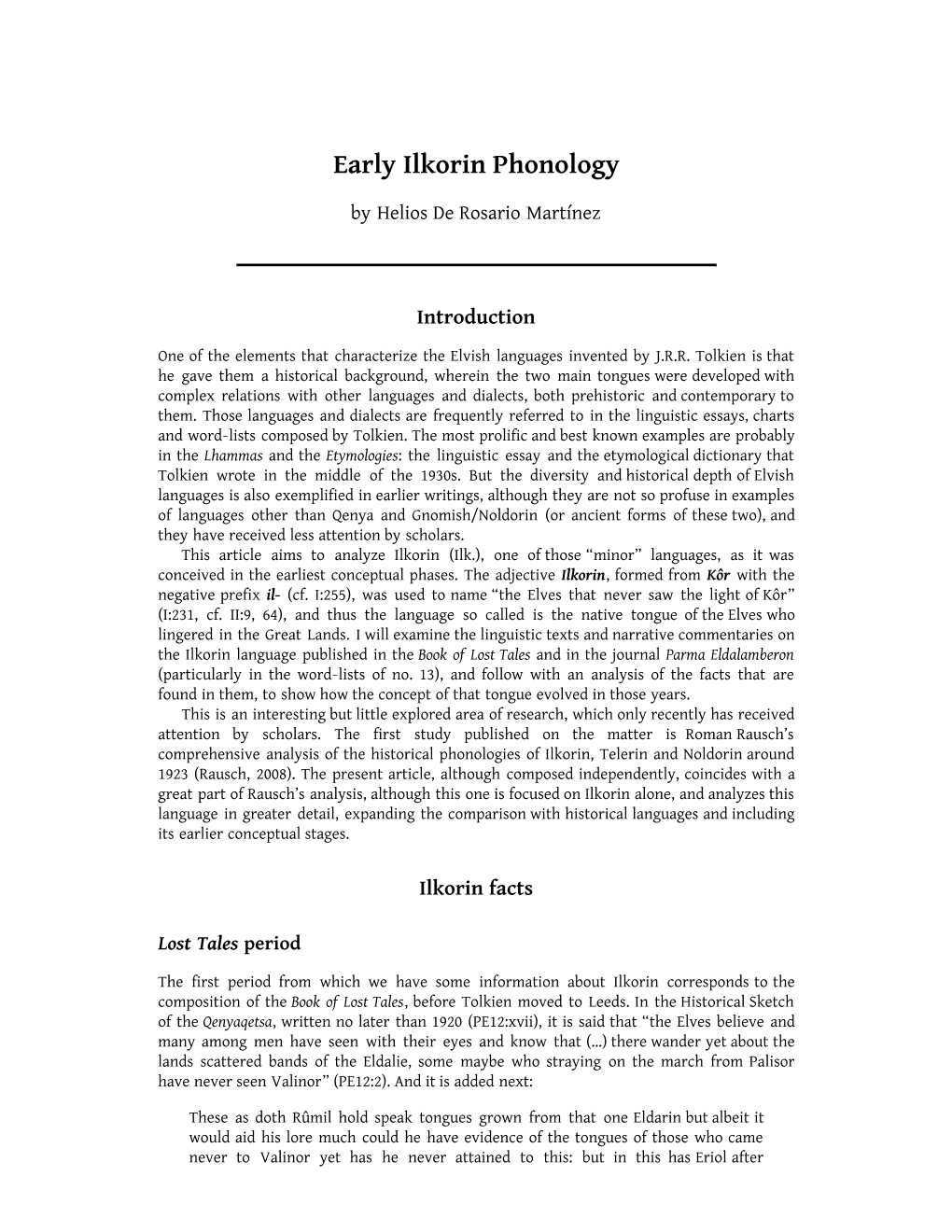 Early Ilkorin Phonology