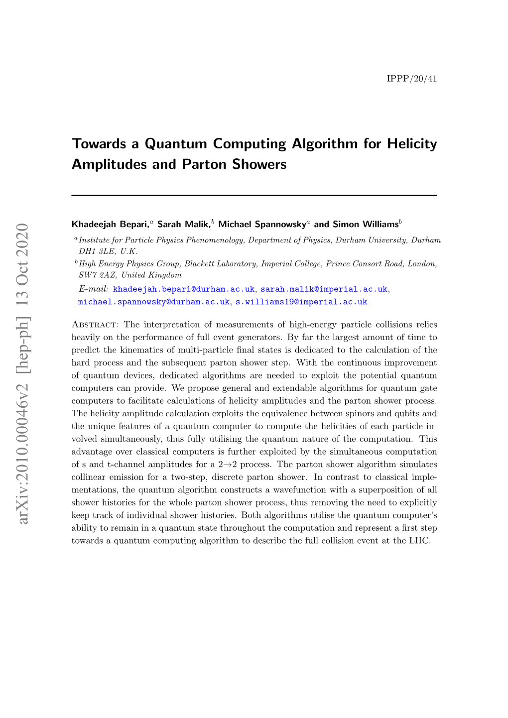 Arxiv:2010.00046V2 [Hep-Ph] 13 Oct 2020