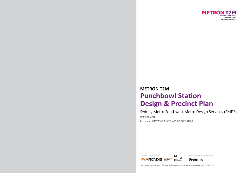 METRON T2M MM Title4 MM Title5 Sydney Metro Southwest Metro Design Services (SMDS)