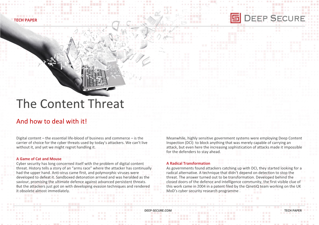 The Content Threat and How to Deal with It!