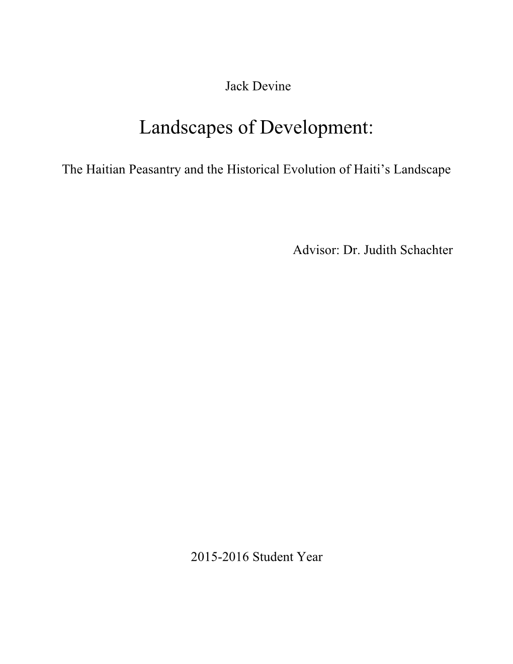 Landscapes of Development