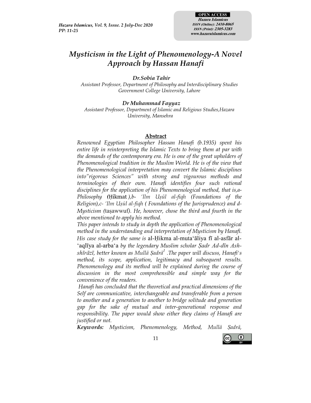 Mysticism in the Light of Phenomenology-A Novel Approach by Hassan Hanafi