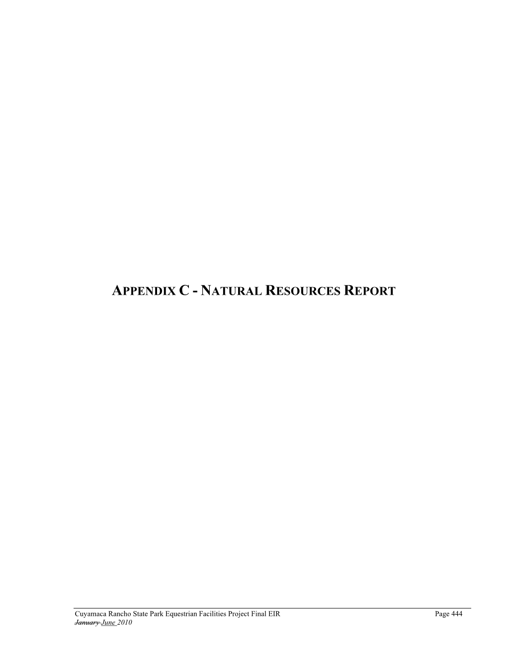 Appendix C - Natural Resources Report