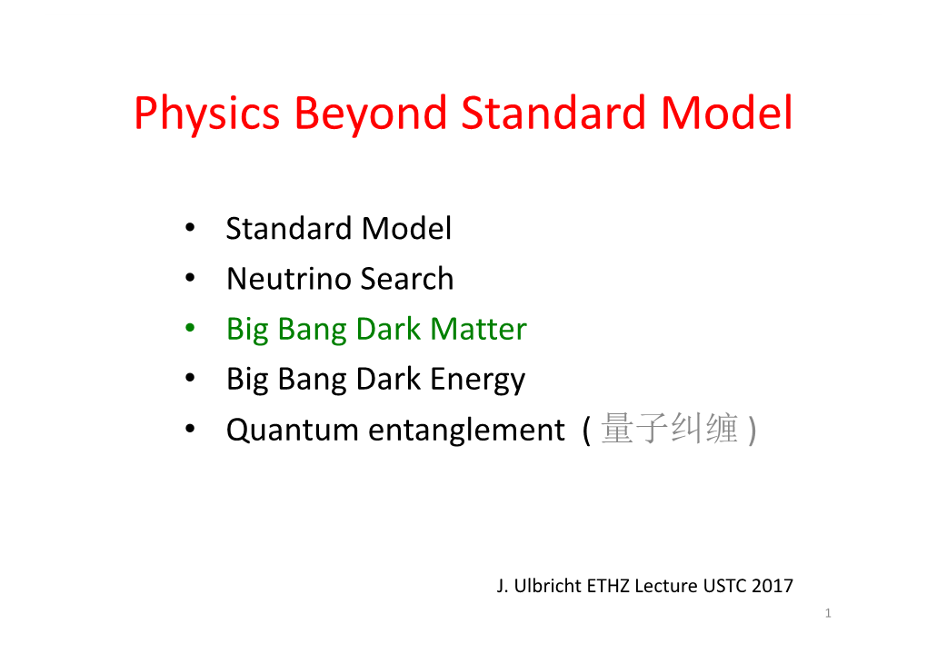 Physics Beyond Standard Model