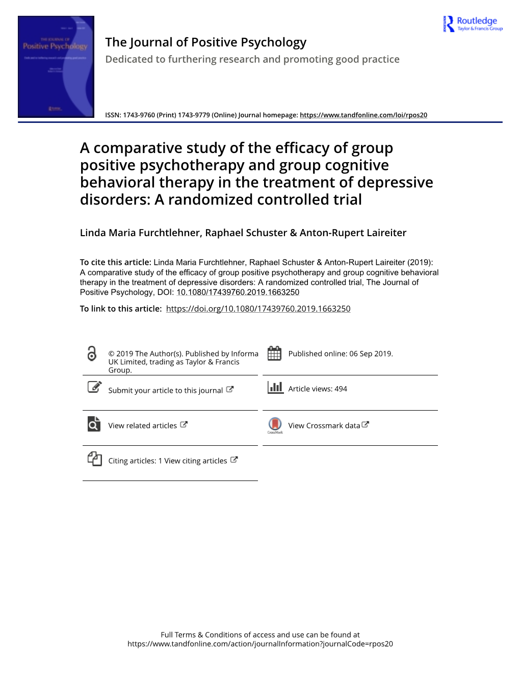 A Comparative Study of the Efficacy of Group Positive