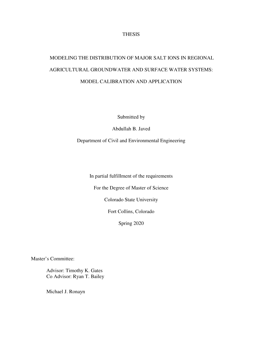 Thesis Modeling the Distribution Of