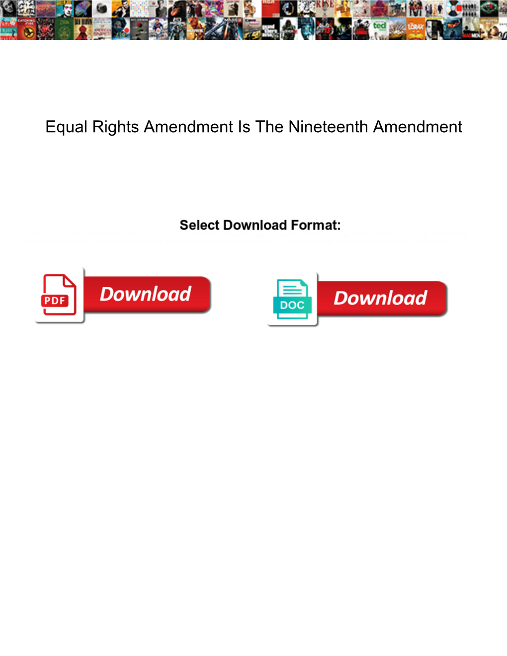 Equal Rights Amendment Is the Nineteenth Amendment