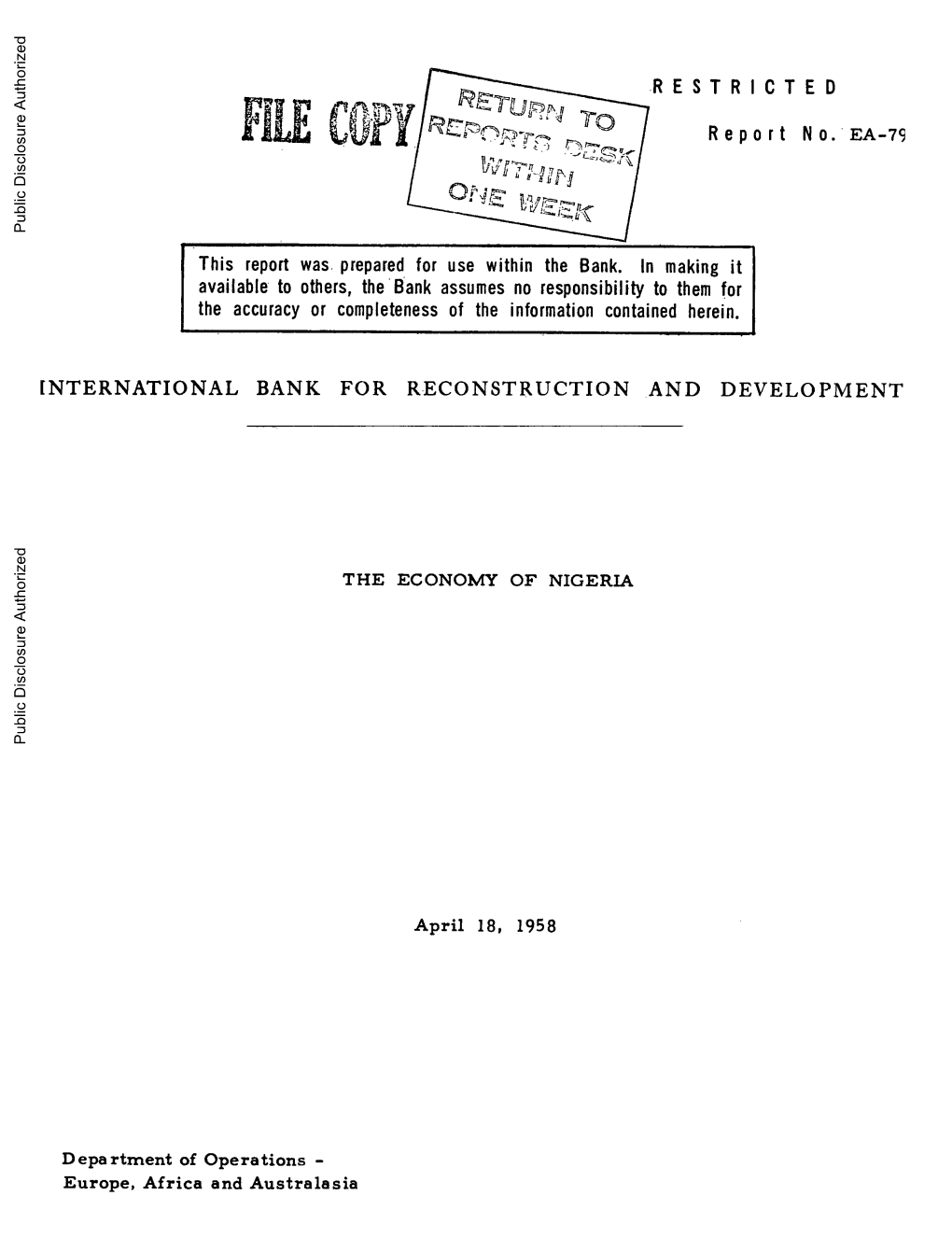 World Bank Document