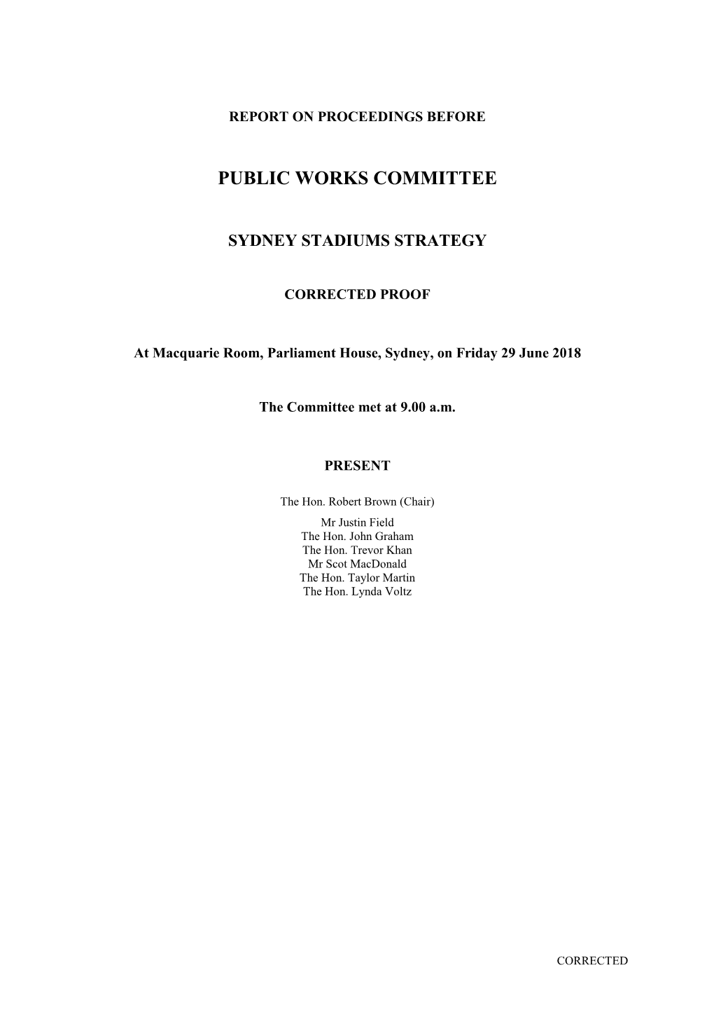 Transcript of Today's Hearing Will Be Placed on the Committee's Website When It Becomes Available