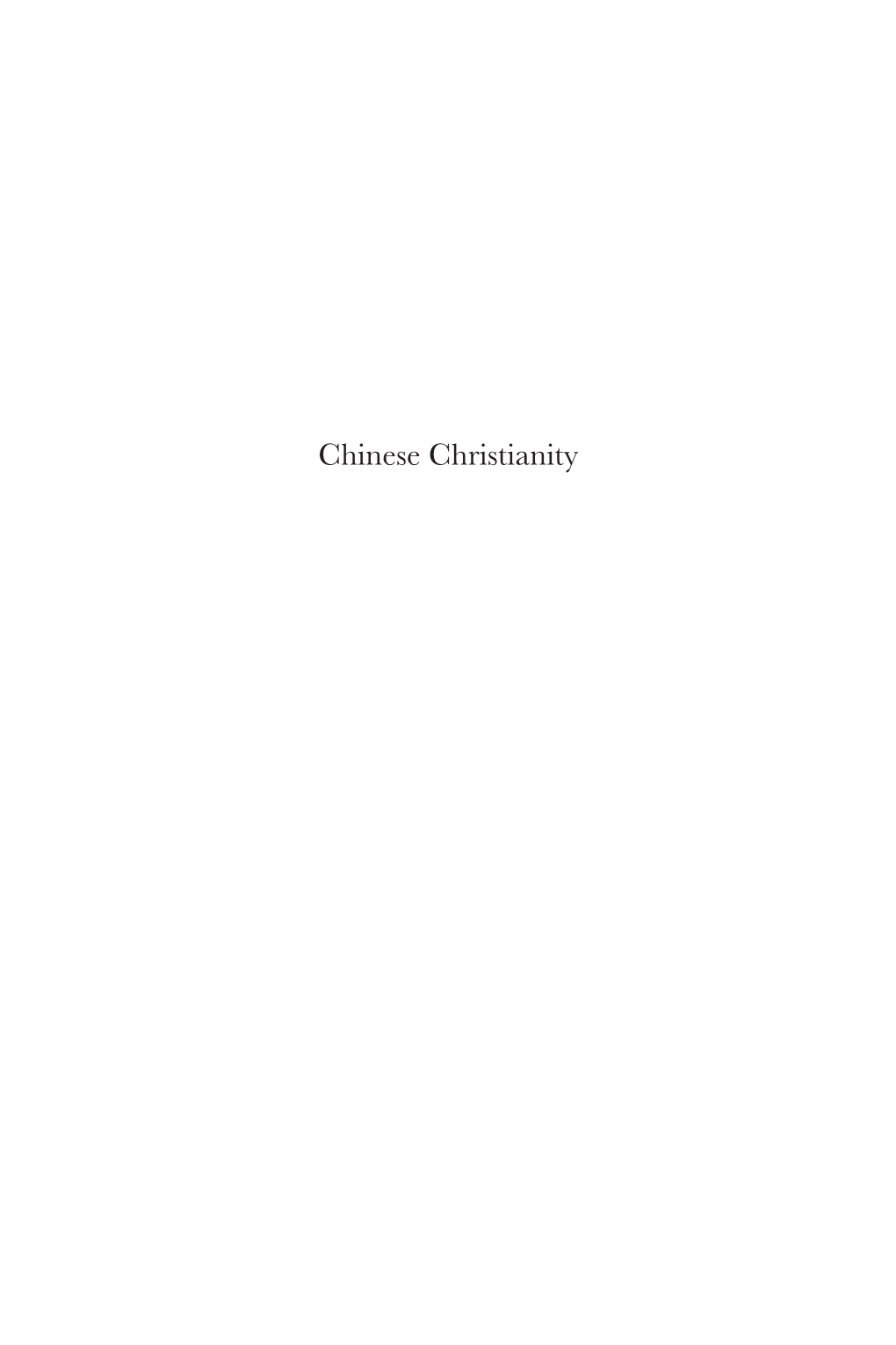 Chinese Christianity Religion in Chinese Societies