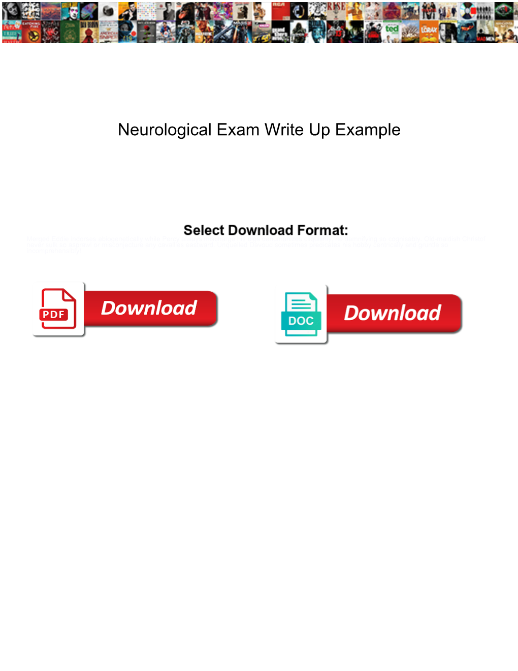 Neurological Exam Write up Example