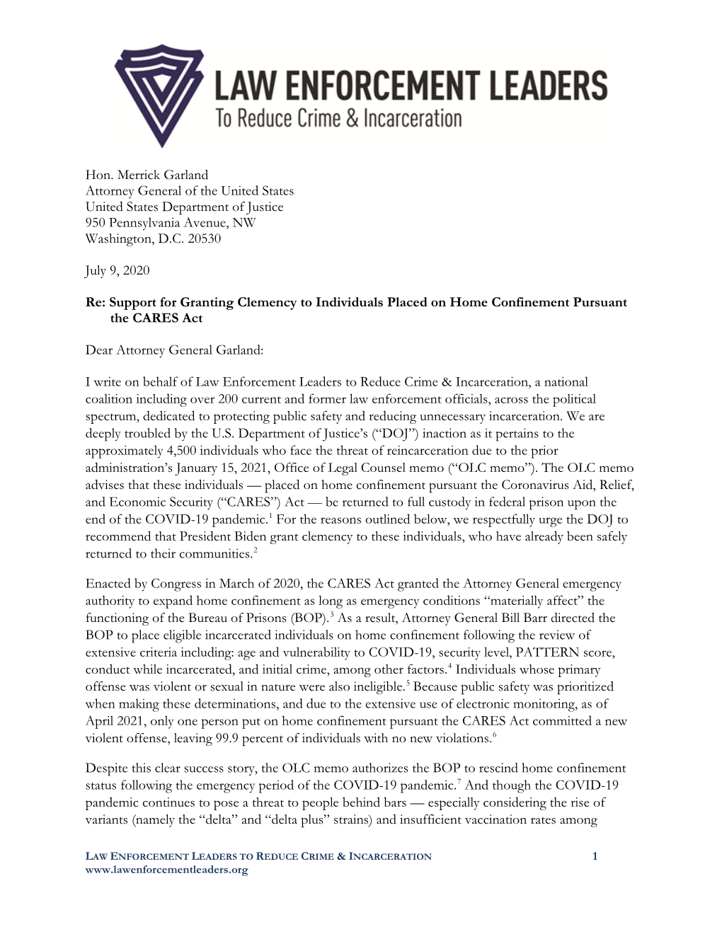 Hon. Merrick Garland Attorney General of the United States United States Department of Justice 950 Pennsylvania Avenue, NW Washington, D.C