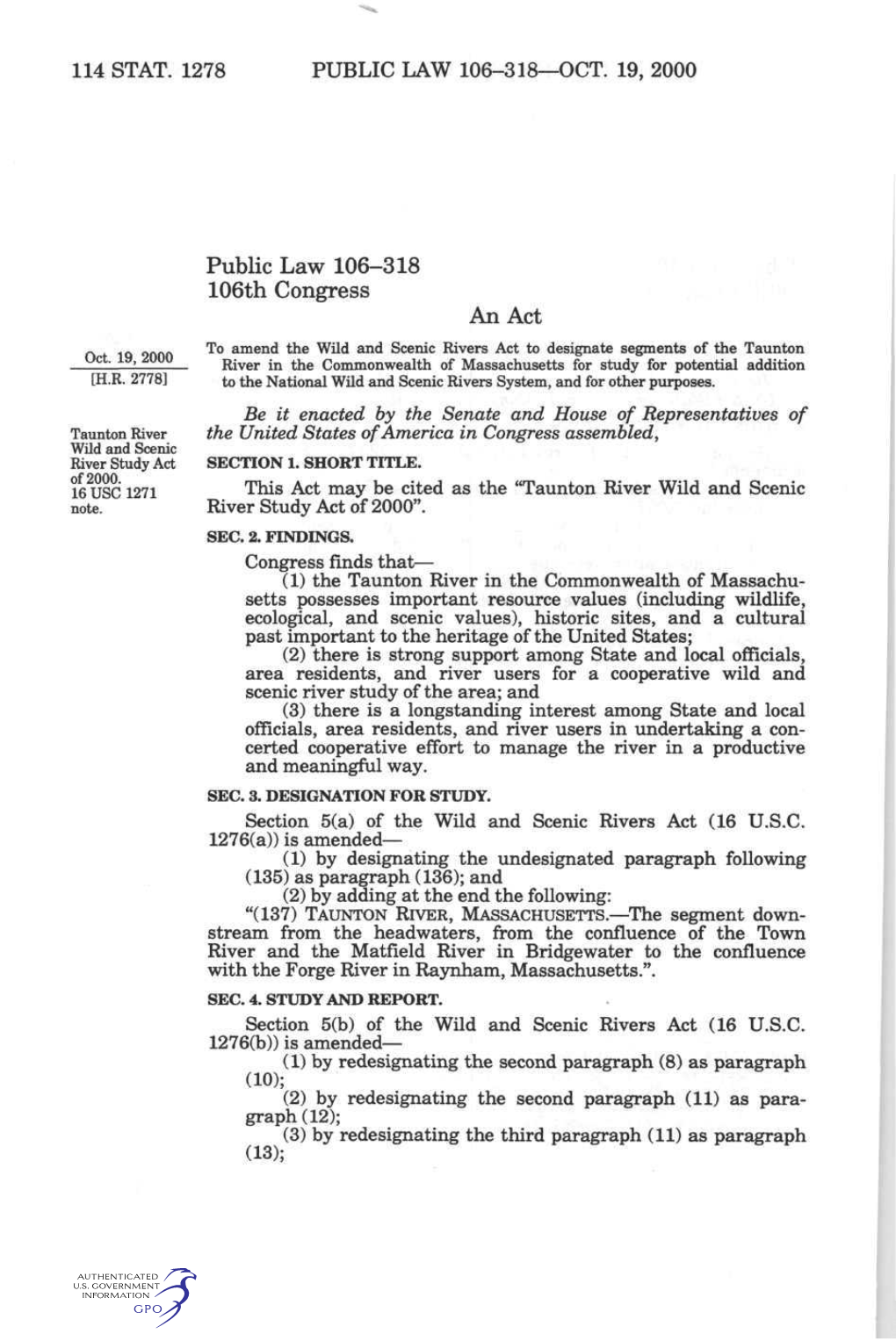 Public Law 106-318 106Th Congress An