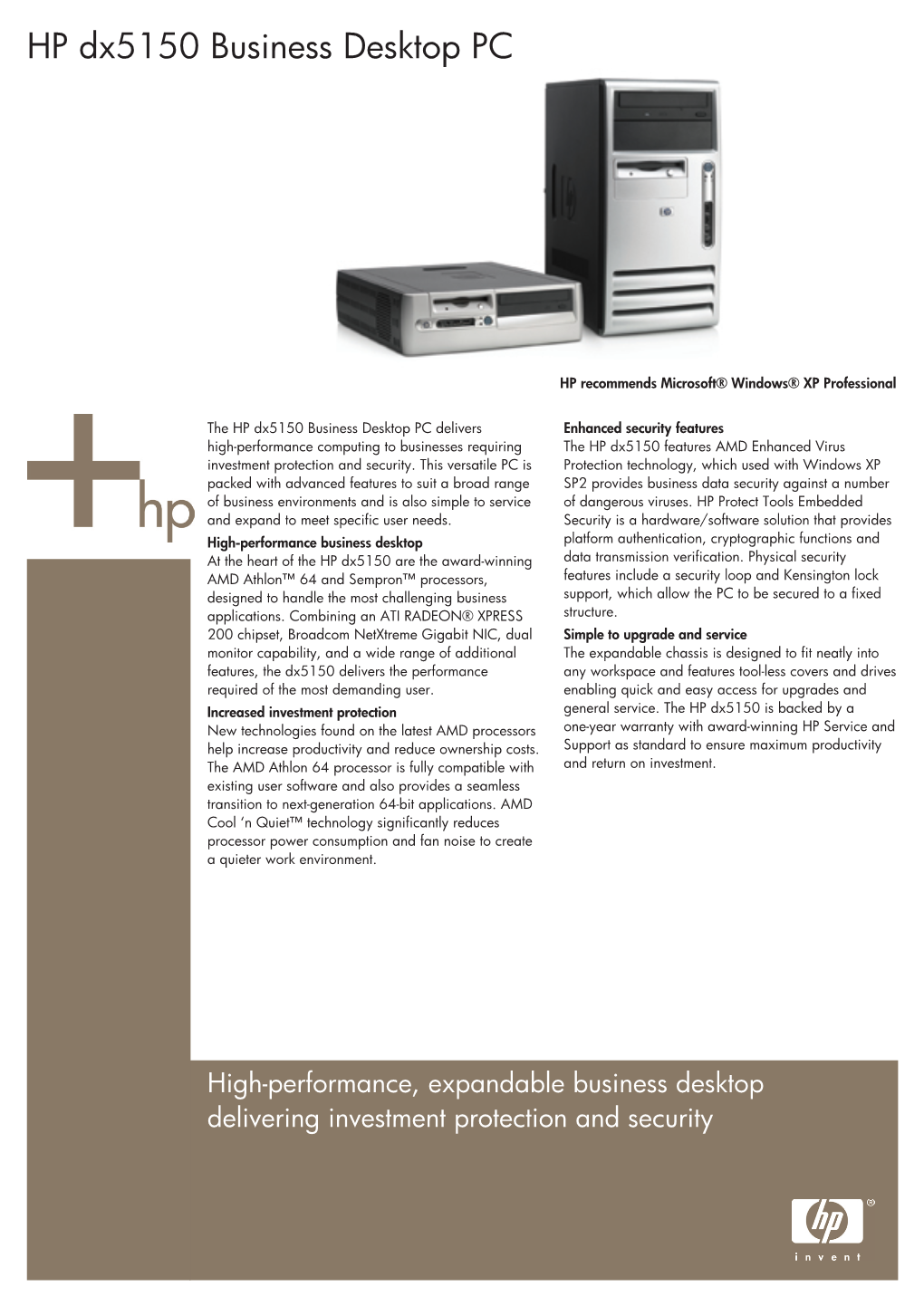 HP Commercial PC Datasheet