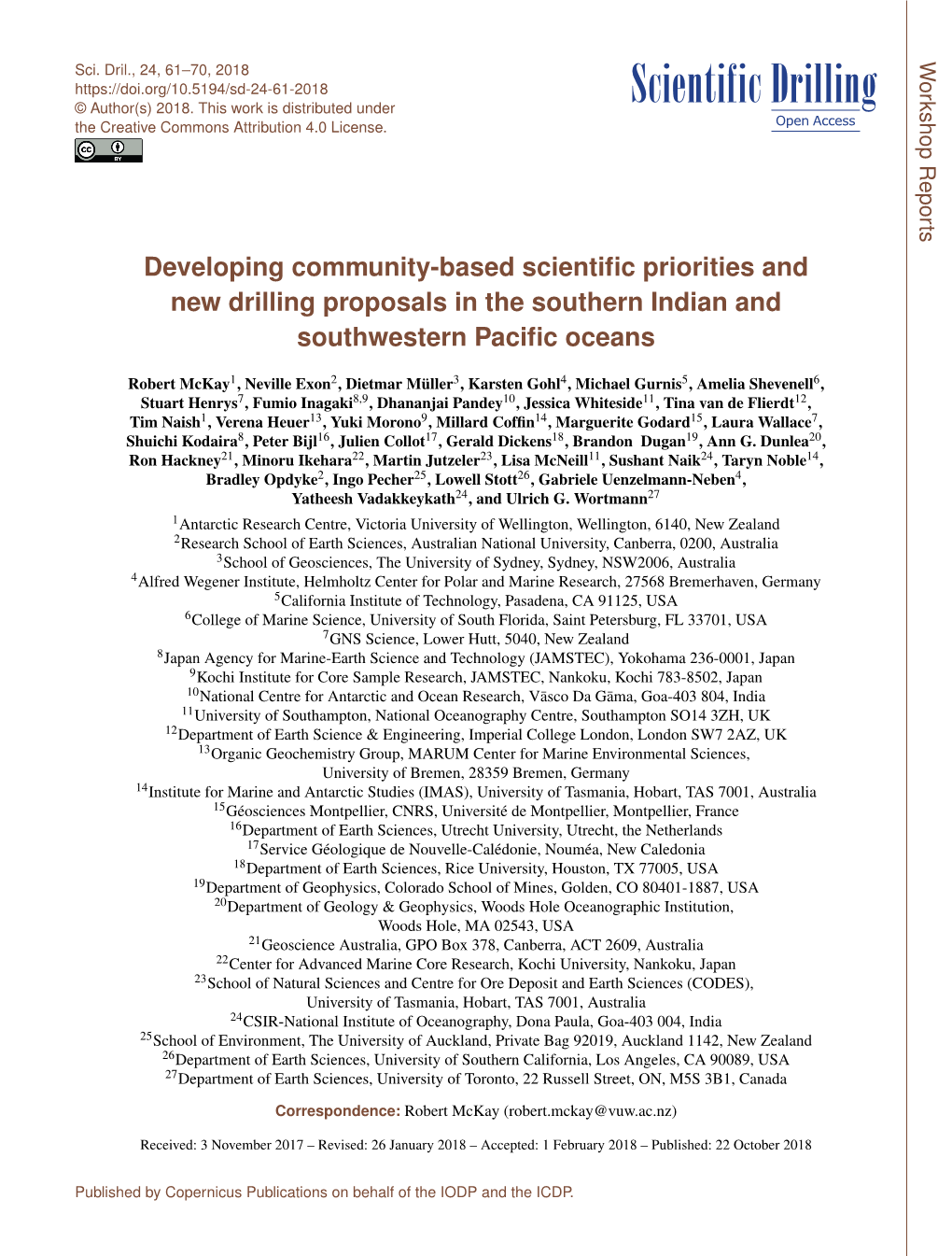 Developing Community-Based Scientific Priorities and New Drilling