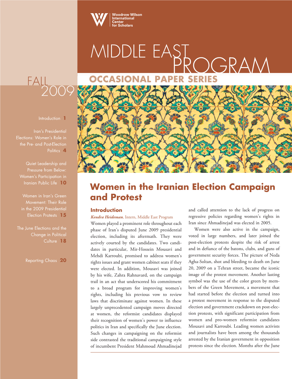 Women in the Iranian Election Campaign And