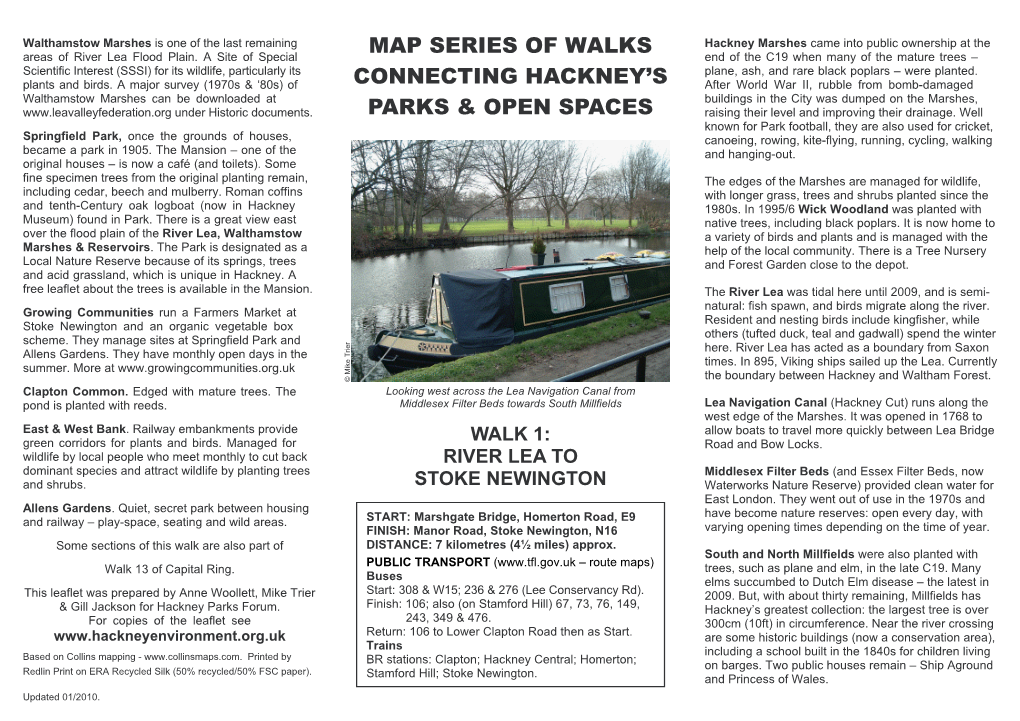 Map Series of Walks Connecting Hackney's