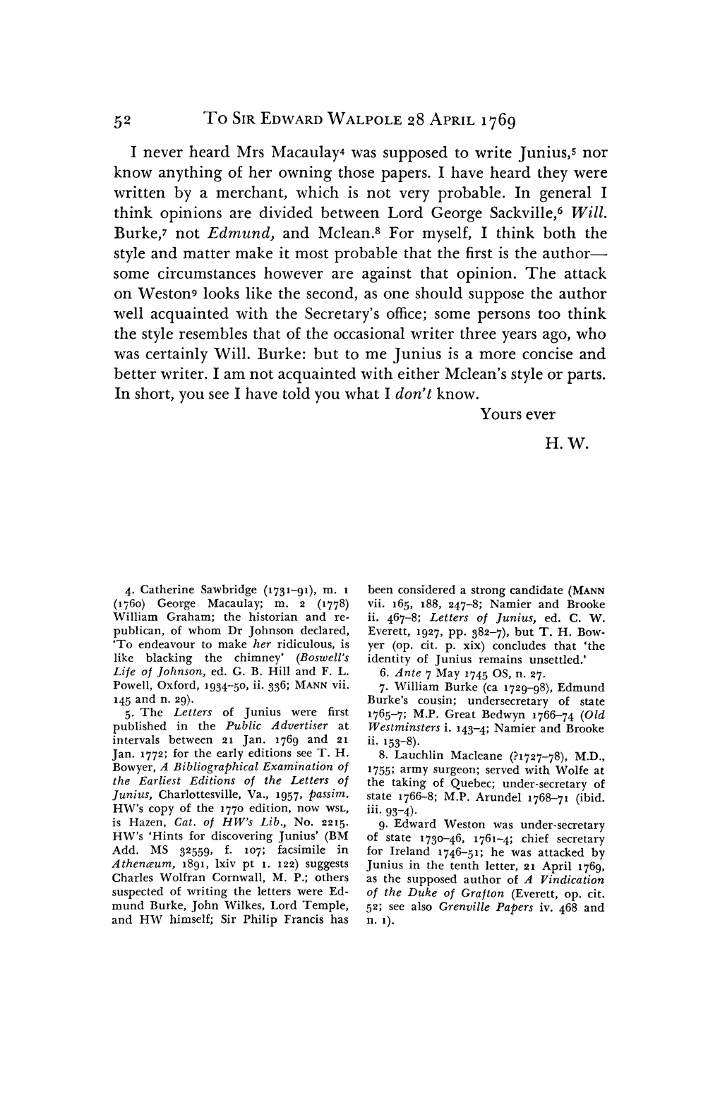 I Never Heard Mrs Macaulay^ Was Supposed to Write Junius,S Nor Know Anything of Her Owning Those Papers