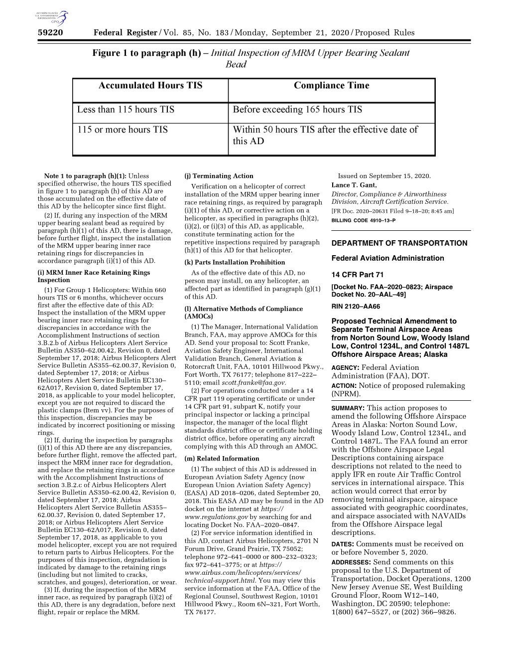 Federal Register/Vol. 85, No. 183/Monday, September 21, 2020