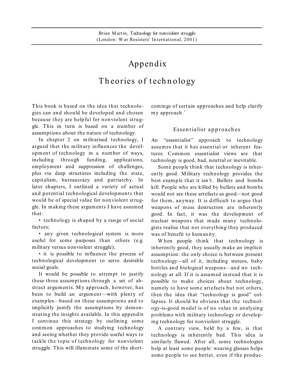 Appendix Theories of Technology