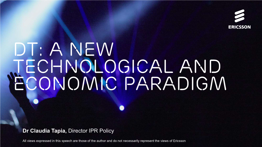 Claudia Tapia, Director IPR Policy at the Ericsson