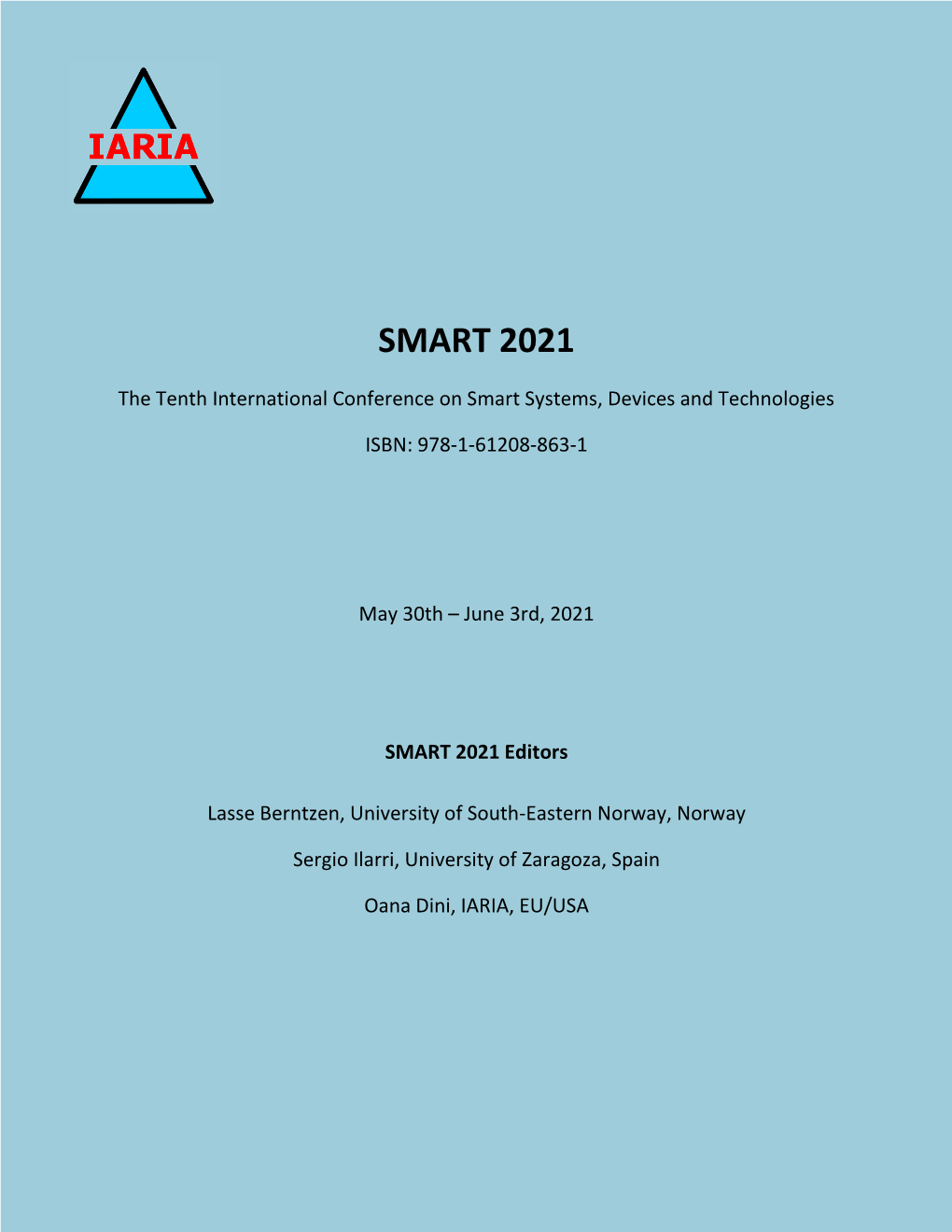 SMART 2021, the Tenth International Conference on Smart