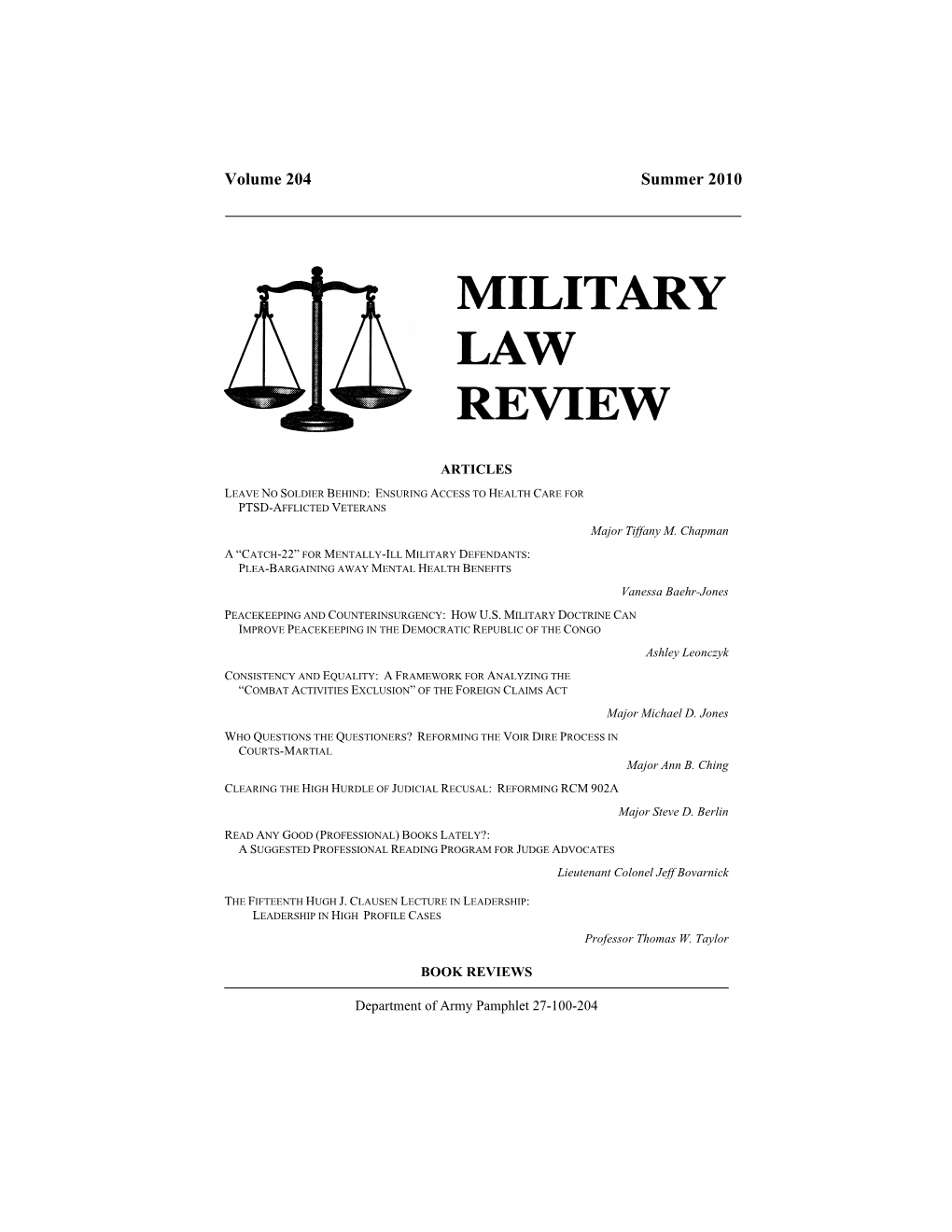 Military Law Review