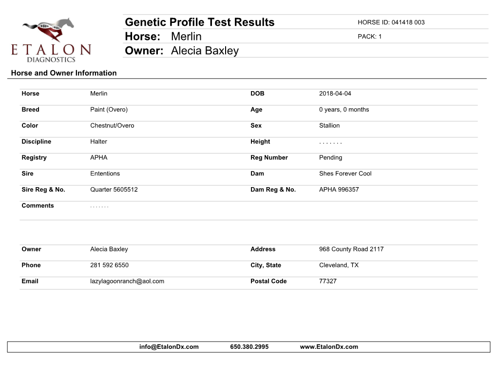 Genetic Test Results