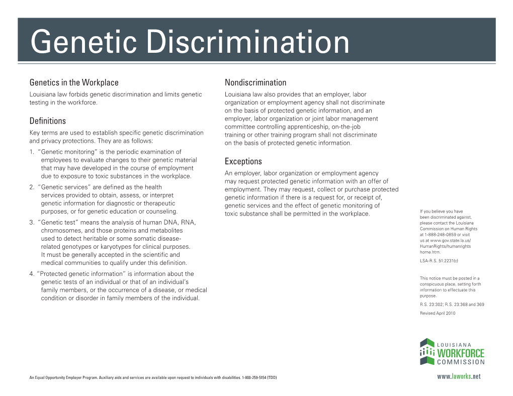 Genetic Discrimination