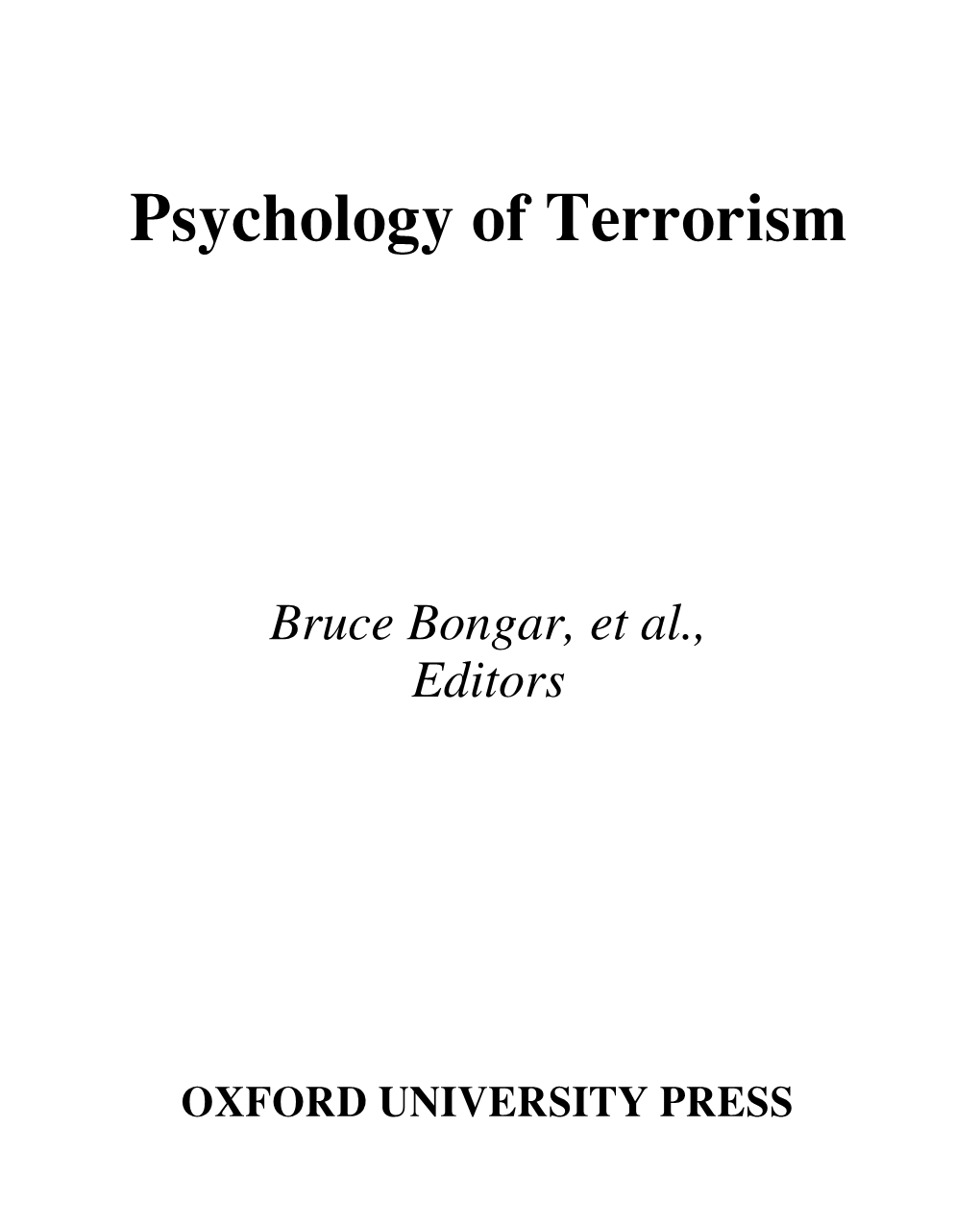 Psychology of Terrorism