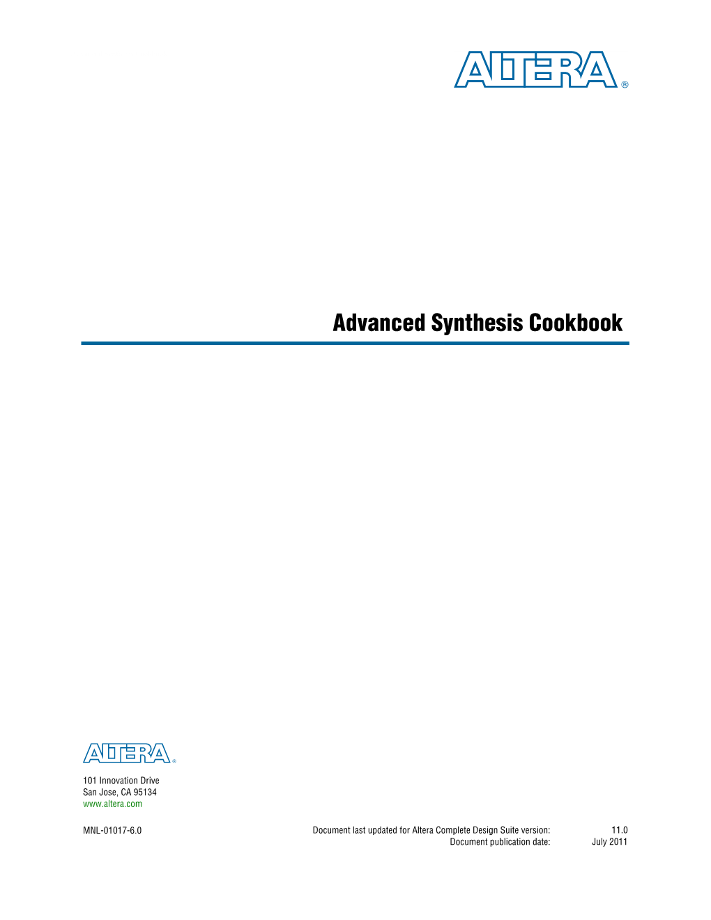 Advanced Synthesis Cookbook