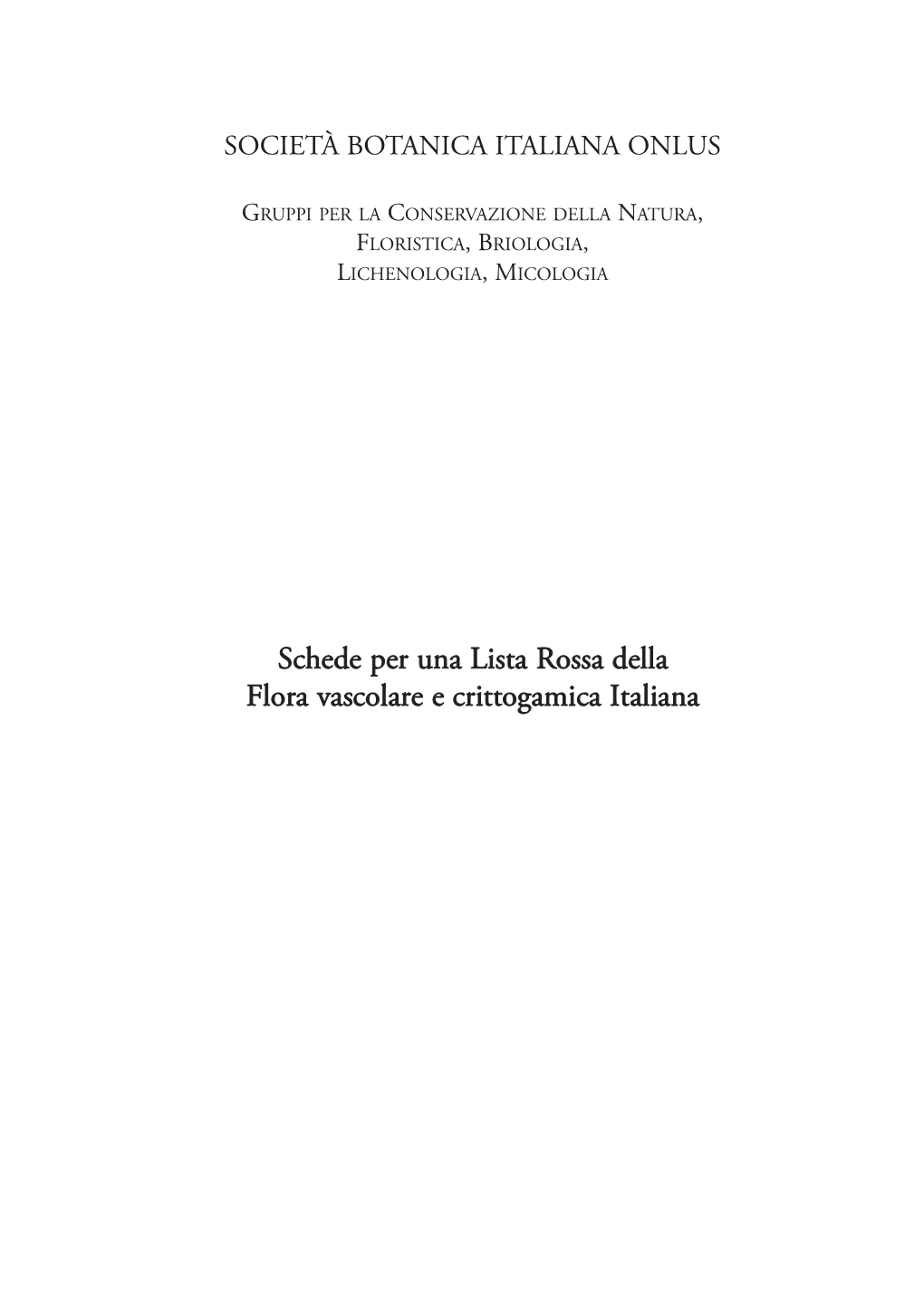 093-152 Schede Per Una Lista Rossa Della Flora Vascolare E Crittogamiga Italiana.Pdf