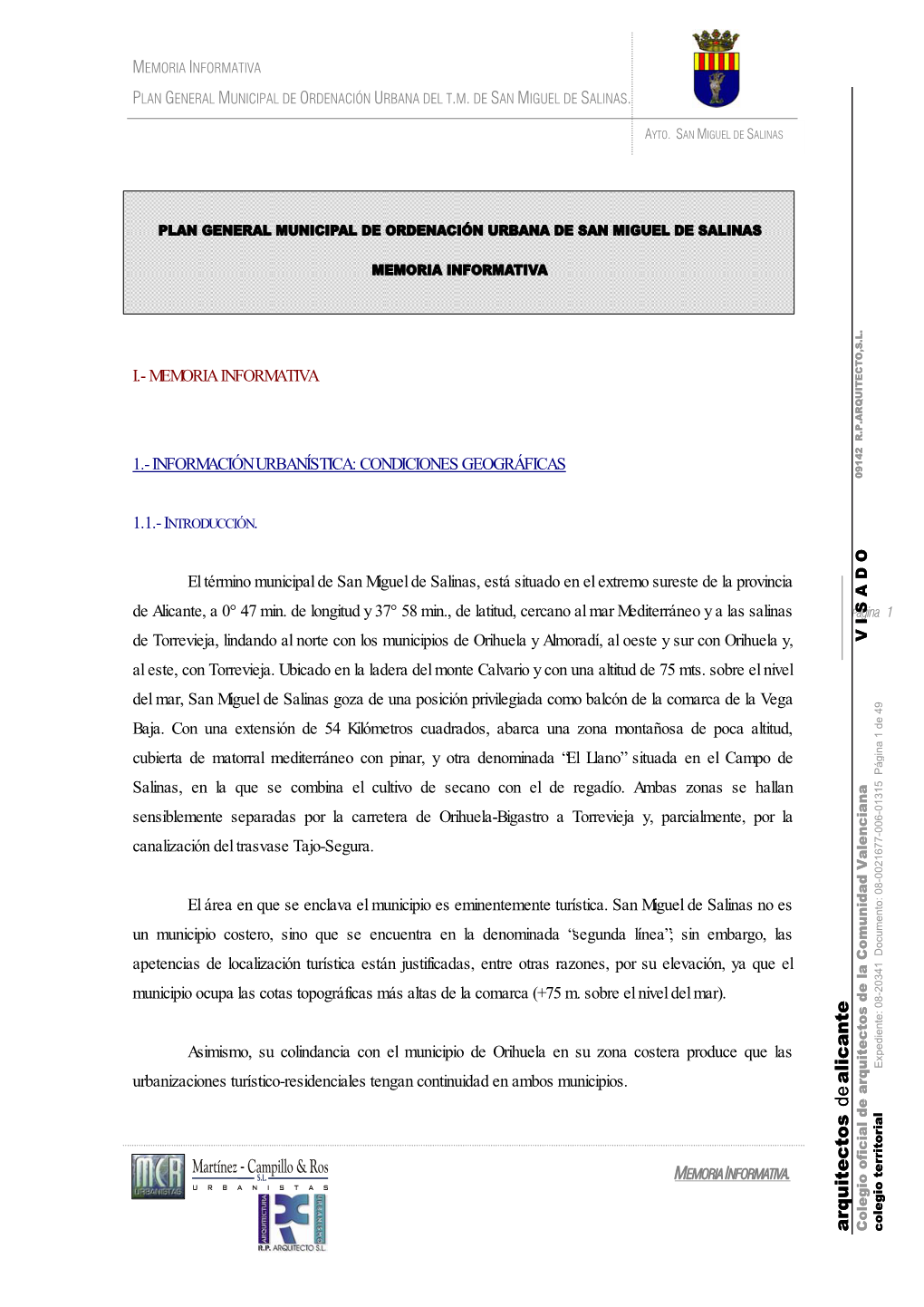 Memoria Informativa Plan General Municipal De Ordenación Urbana