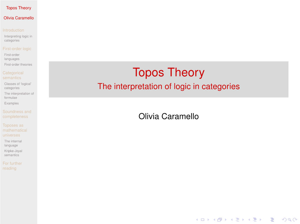 Topos Theory