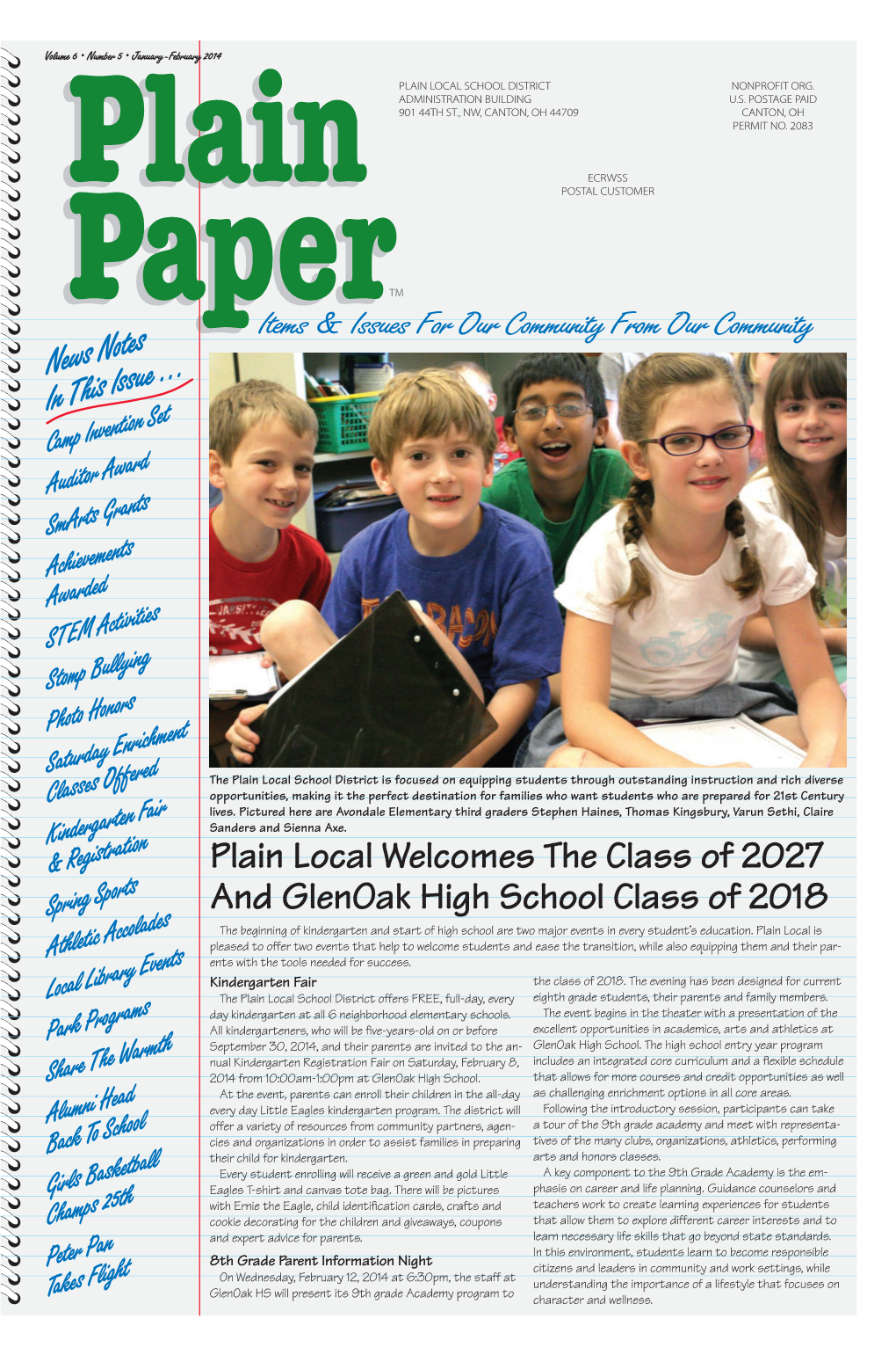 Plain Local Welcomes the Class of 2027 and Glenoak High School