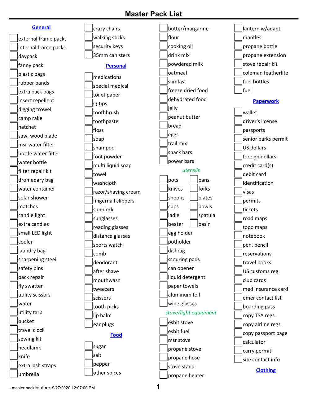 Master Packlist Sample.Pdf