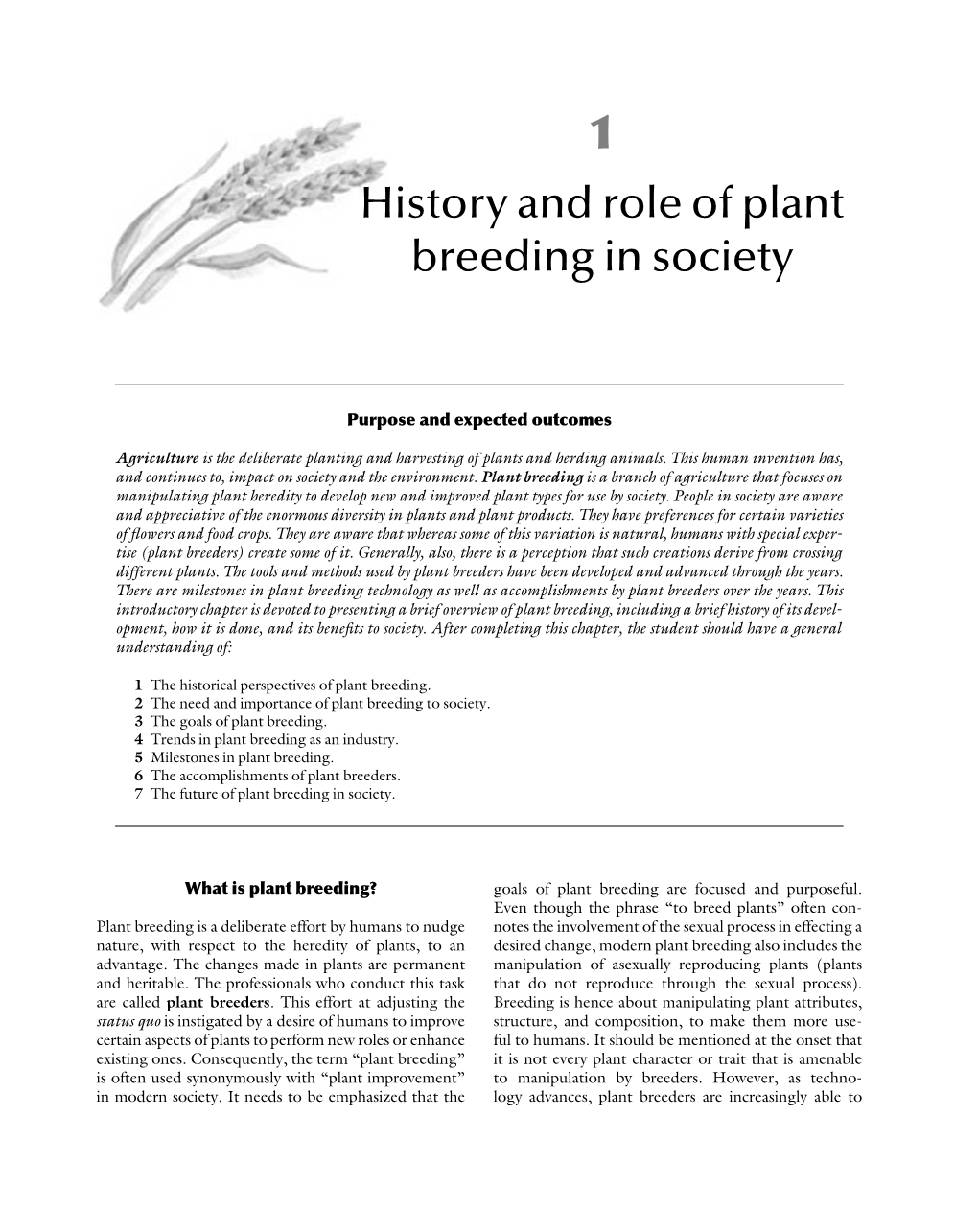 History and Role of Plant Breeding in Society