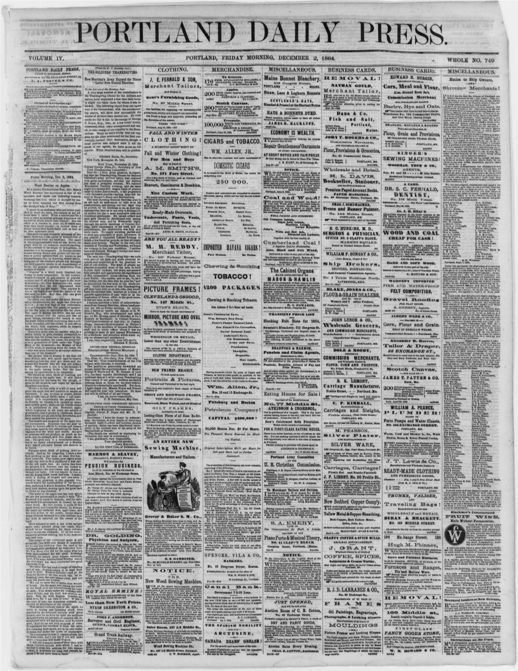 Portland Daily Press: December 02,1864