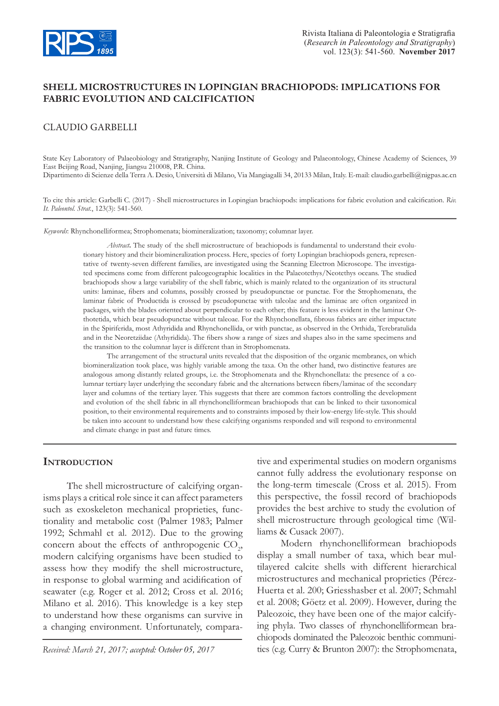 Shell Microstructures in Lopingian Brachiopods: Implications for Fabric Evolution and Calcification