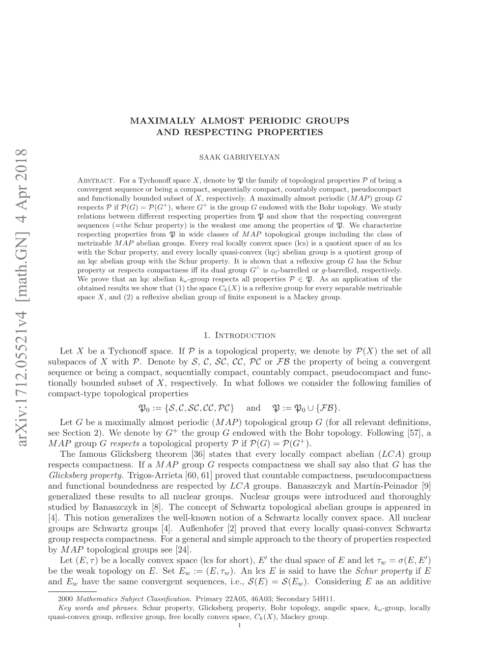 Arxiv:1712.05521V4 [Math.GN]