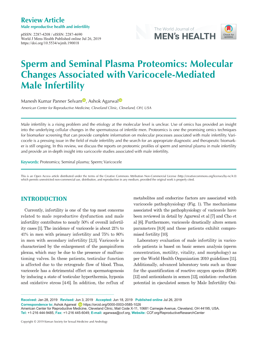 Sperm and Seminal Plasma Proteomics: Molecular Changes Associated with Varicocele-Mediated Male Infertility