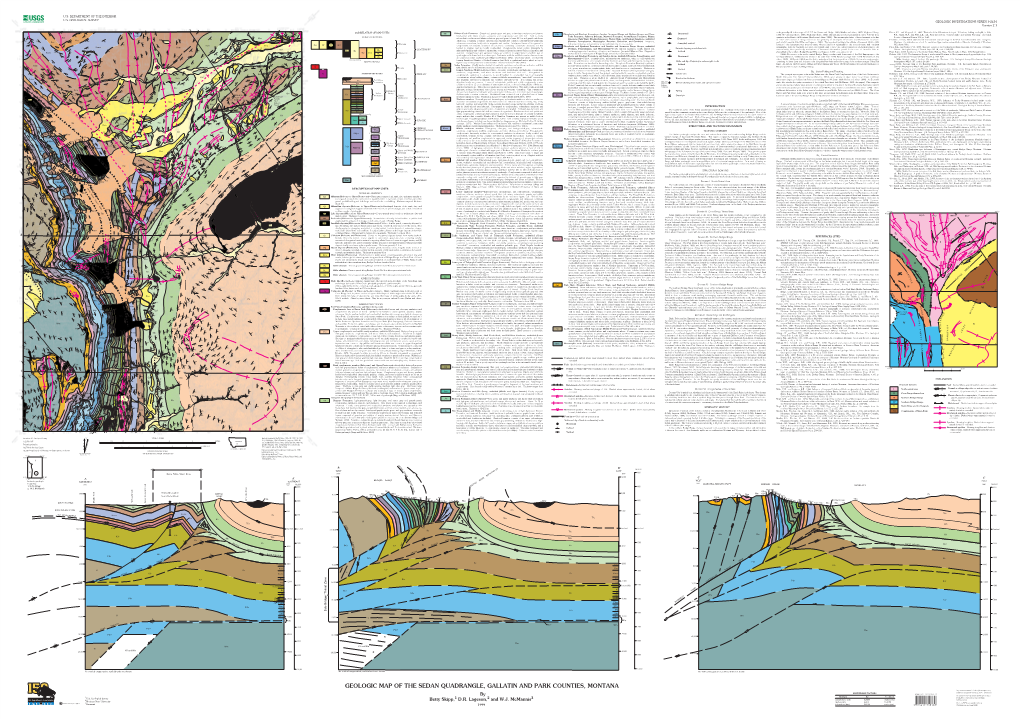 Geologic Map of the Sedan Quadrangle, Gallatin And