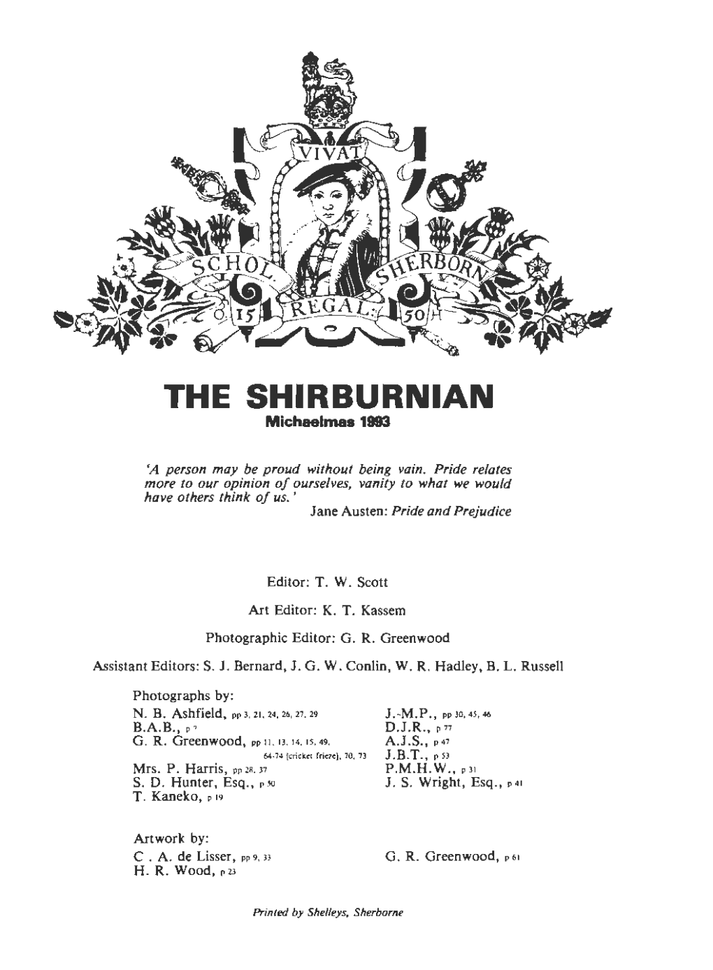 THE SHIRBURNIAN M Ichaelmas 1993
