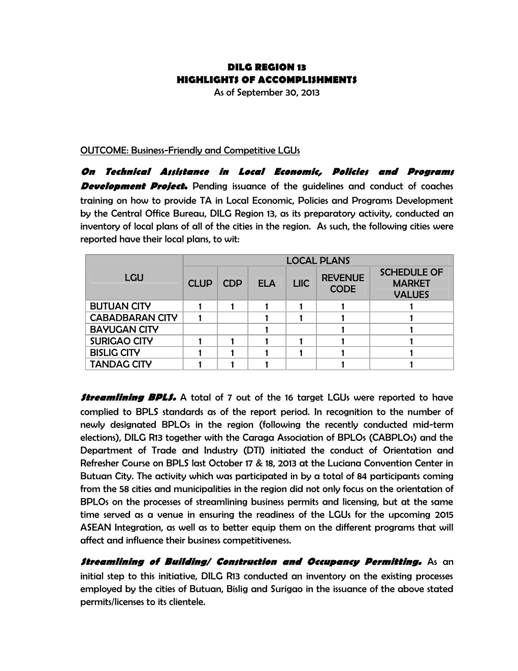 Dilg Region 13 Highl