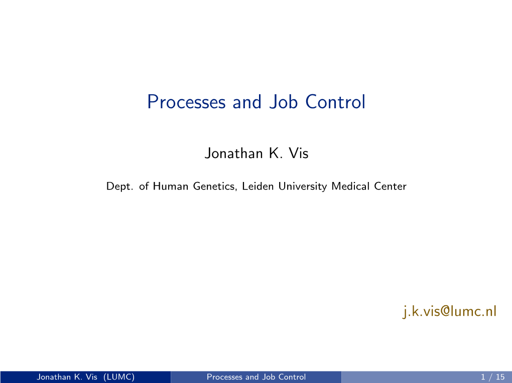 Processes and Job Control