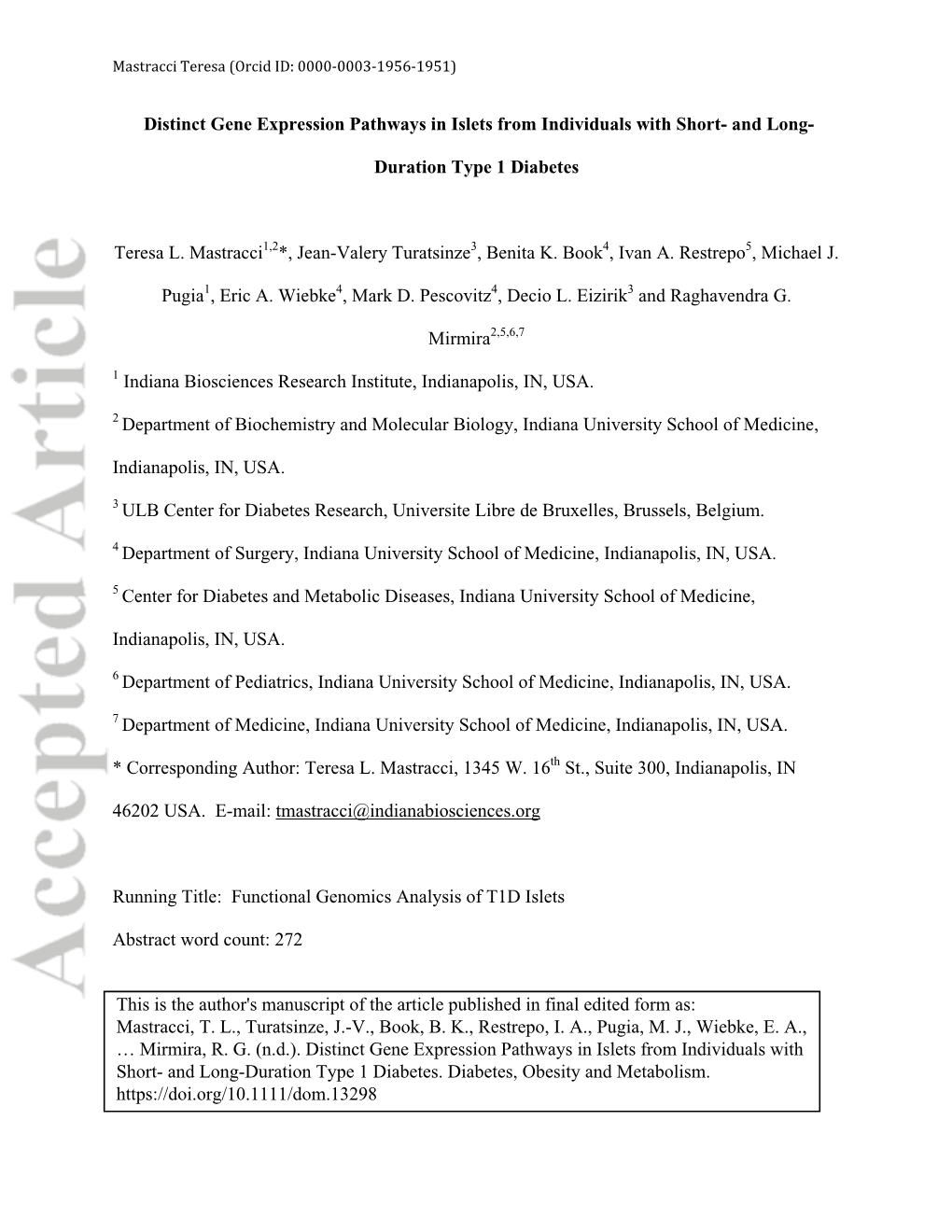 Distinct Gene Expression Pathways in Islets from Individuals with Short- and Long