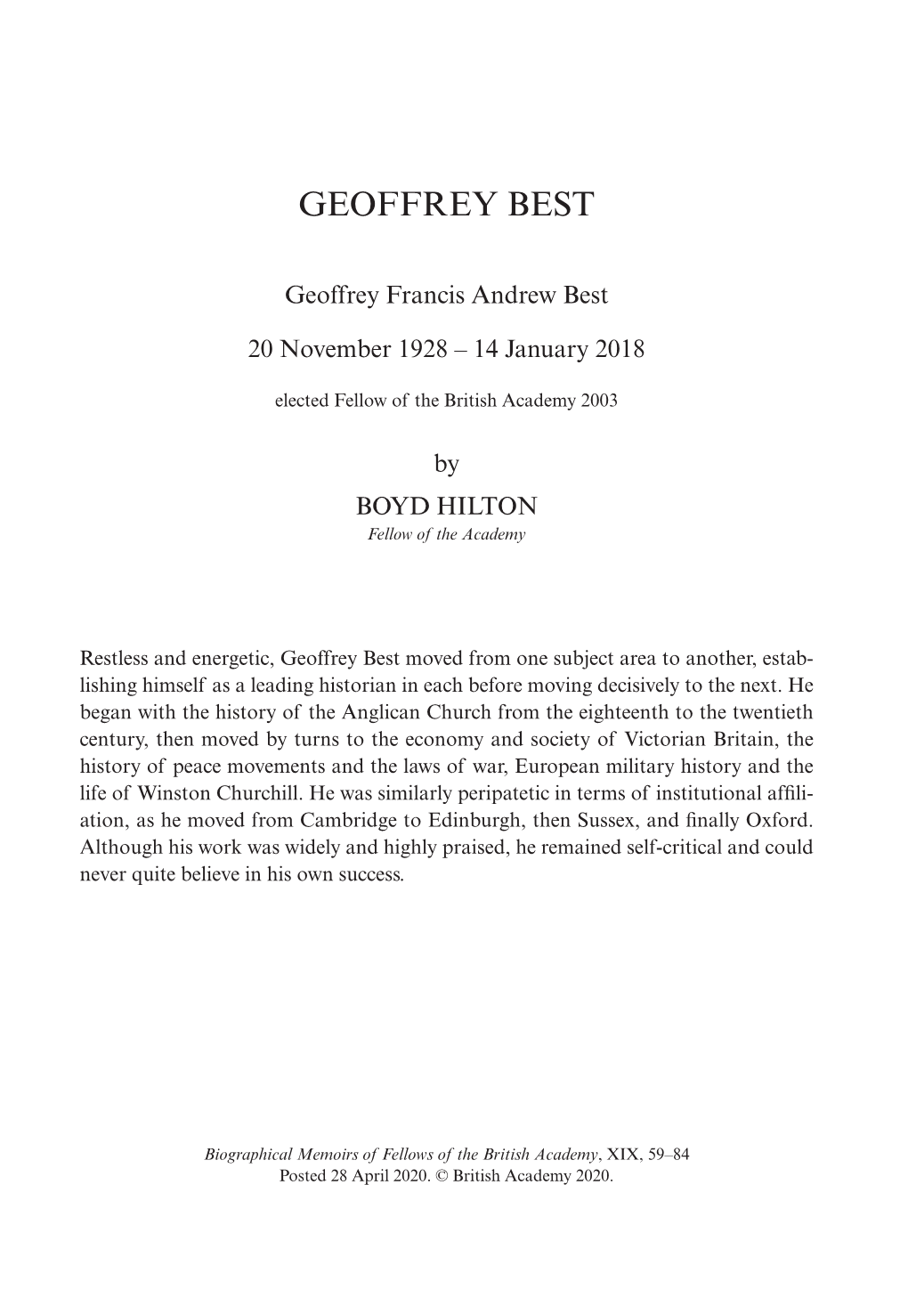 Geoffrey Best