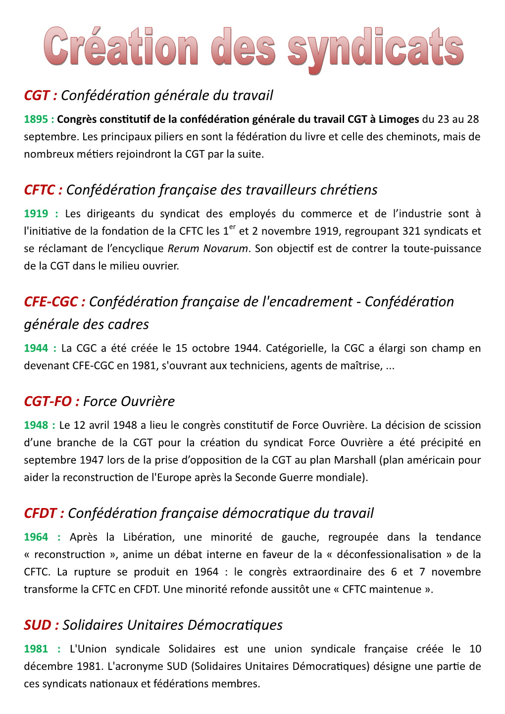 Confédérafion Générale Du Travail CFTC